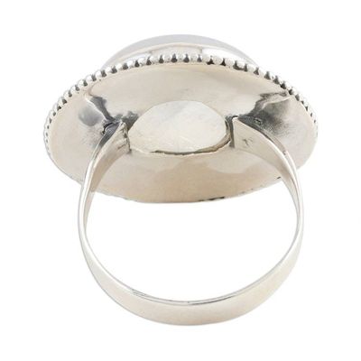 Alternate image for Rainbow Moonstone Cabochon Cocktail Ring Moonbeams in the Mist