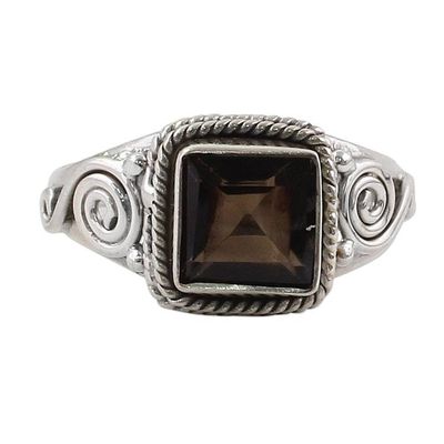 Alternate image for Smoky Quartz and Sterling Silver Cocktail Ring Mystic Magic