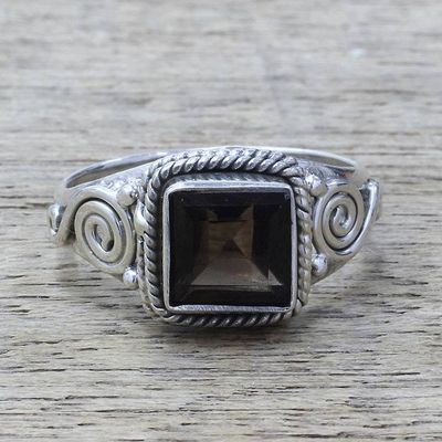 Alternate image for Smoky Quartz and Sterling Silver Cocktail Ring Mystic Magic