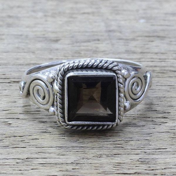 Alternate image for Smoky Quartz and Sterling Silver Cocktail Ring Mystic Magic
