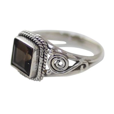 Alternate image for Smoky Quartz and Sterling Silver Cocktail Ring Mystic Magic