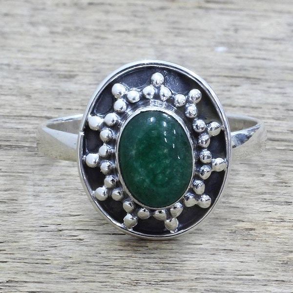 Alternate image for Sterling Silver Green Quartz Cocktail Ring from India Misty Sun