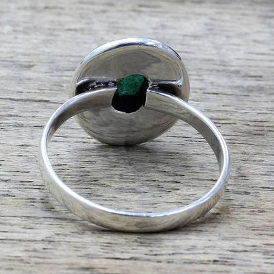 Alternate image for Sterling Silver Green Quartz Cocktail Ring from India Misty Sun