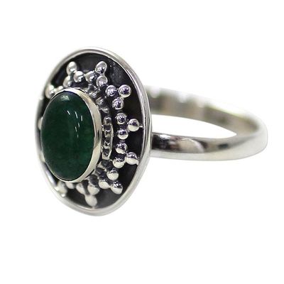 Alternate image for Sterling Silver Green Quartz Cocktail Ring from India Misty Sun