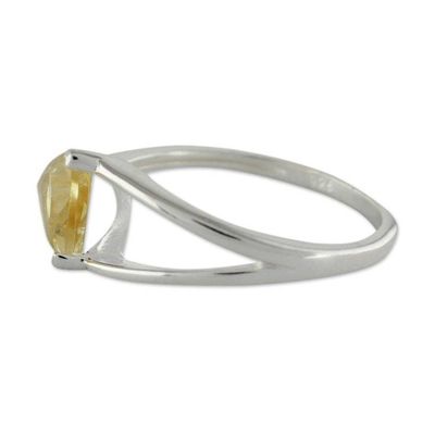 Alternate image for Solitaire Citrine Ring Crafted in Sterling Silver Love Triangle