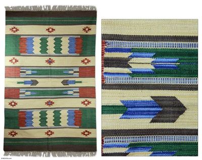 Alternate image for Cotton rug 4x6 Pine Forest