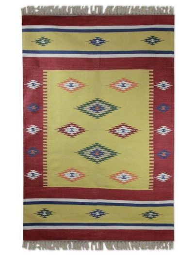 Alternate image for Cotton dhurrie rug 4x6 Morning Star