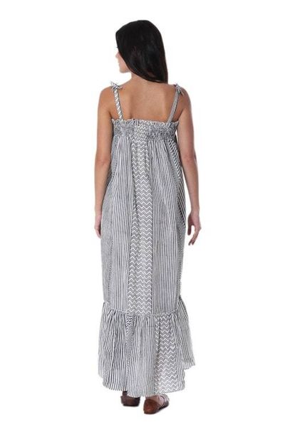 Alternate image for Black and White Cotton Sundress from India Mumbai Designs