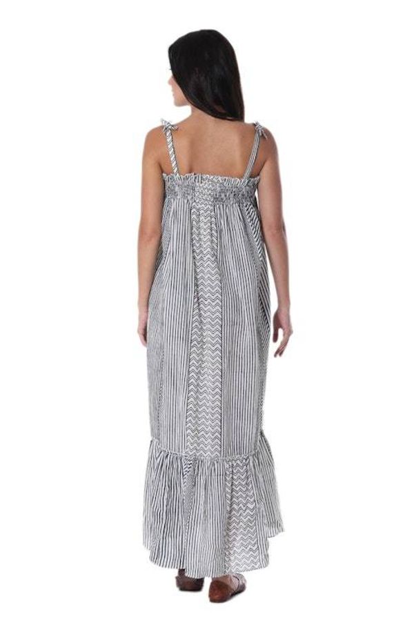 Alternate image for Black and White Cotton Sundress from India Mumbai Designs