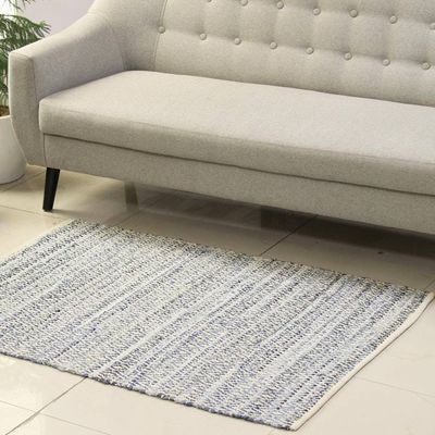 Primary image for Diamond Pattern Recycled Cotton Area Rug from India 3x4.5 Diamond Intricacy