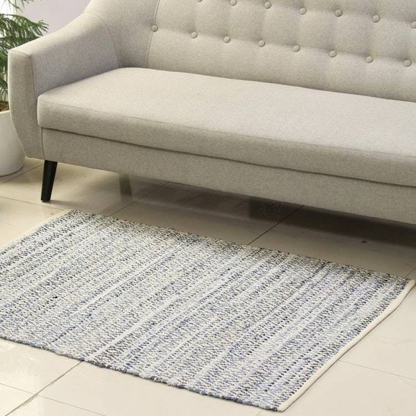 Alternate image for Diamond Pattern Recycled Cotton Area Rug from India 3x4.5 Diamond Intricacy