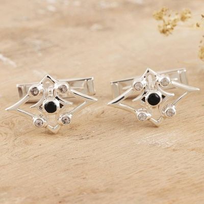 Primary image for Mens Onyx and White Topaz Cufflinks Jubilee