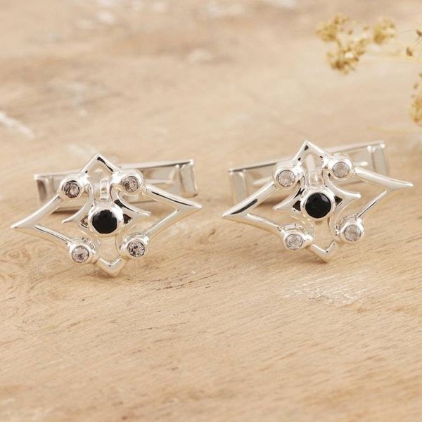 Alternate image for Mens Onyx and White Topaz Cufflinks Jubilee