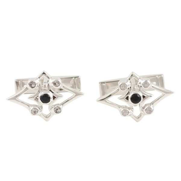 Alternate image for Mens Onyx and White Topaz Cufflinks Jubilee