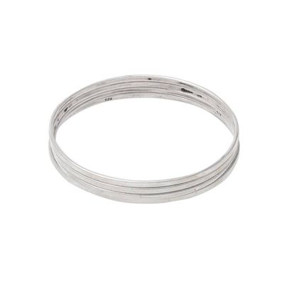 Alternate image for Set of Four Sterling Silver Bangle Bracelets from India Fascinating Connection