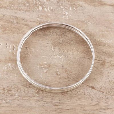 Alternate image for Set of Four Sterling Silver Bangle Bracelets from India Fascinating Connection