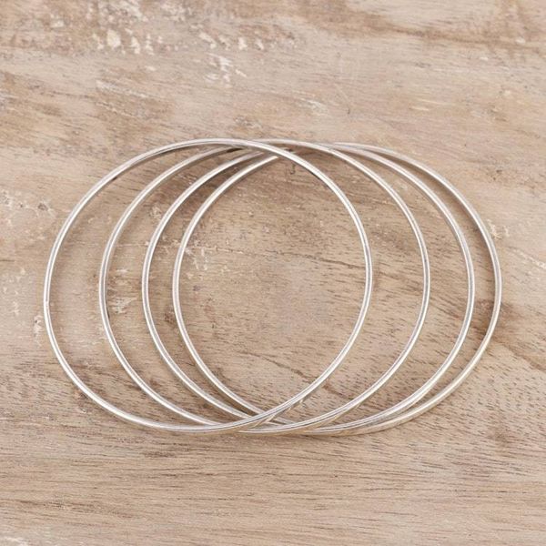 Alternate image for Set of Four Sterling Silver Bangle Bracelets from India Fascinating Connection