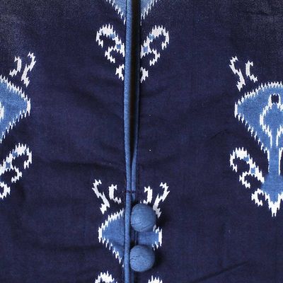 Alternate image for Patterned Blue and Midnight Cotton A-Line Dress Midnight Duchess