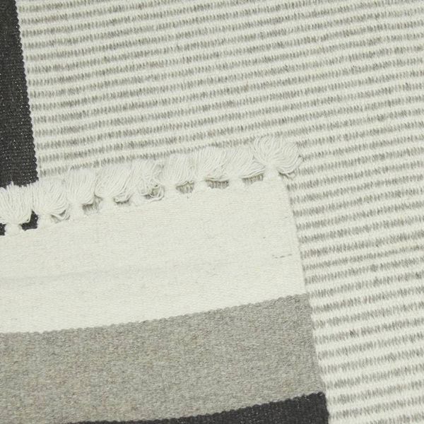Alternate image for Handwoven Striped Wool Area Rug 3x5 from India Cool Charm