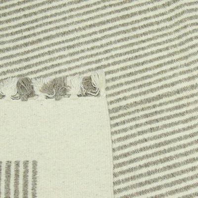 Alternate image for Handwoven Wool Area Rug with Ivory Borders 3x5 from India Ivory Bliss