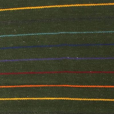 Alternate image for Multicolored Striped Wool Area Rug 3x5 from India Green Candy Stripe