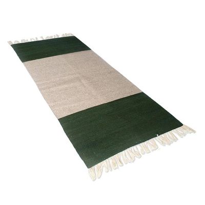 Alternate image for Handwoven Wool Area Rug in Moss and Ivory 3x5 from India Mossy Shore