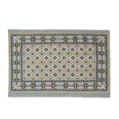 Alternate image for Chain-Stitched Wool and Cotton Area Rug Diamond Paradise