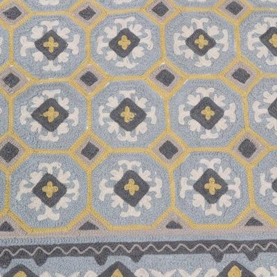 Alternate image for Chain-Stitched Wool and Cotton Area Rug Diamond Paradise