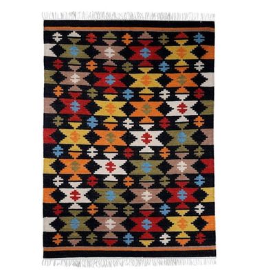 Alternate image for Artisan Crafted Wool Area Rug from India 4 x 6 Kaleidoscopic Home