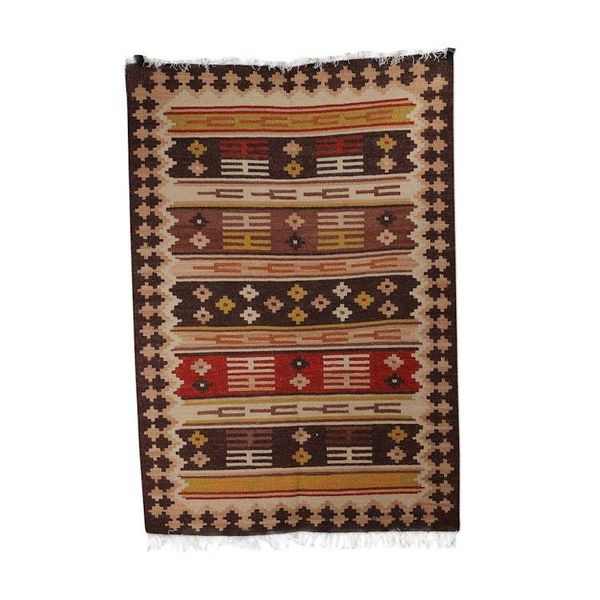 Alternate image for Handloomed Traditional Warm-Toned Wool Area Rug 4x6 Splendor Memoirs