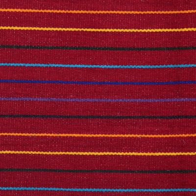 Alternate image for Indian Wool Area Rug with Colorful Striped Pattern 3x5 Vibrant Celebration