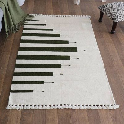 Alternate image for 3x5 Wool Area Rug for Floor and Wall Use Hand-Woven in India Creative Glory