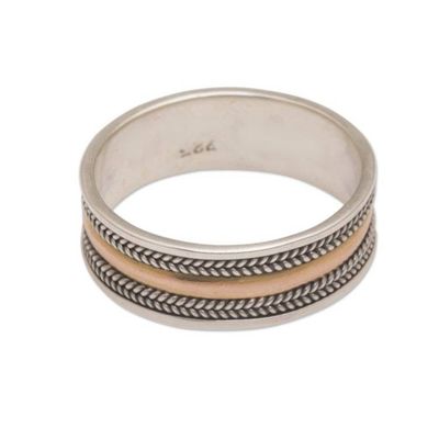 Alternate image for 18k Gold Accent Sterling Silver Band Ring from Bali Way of Gold