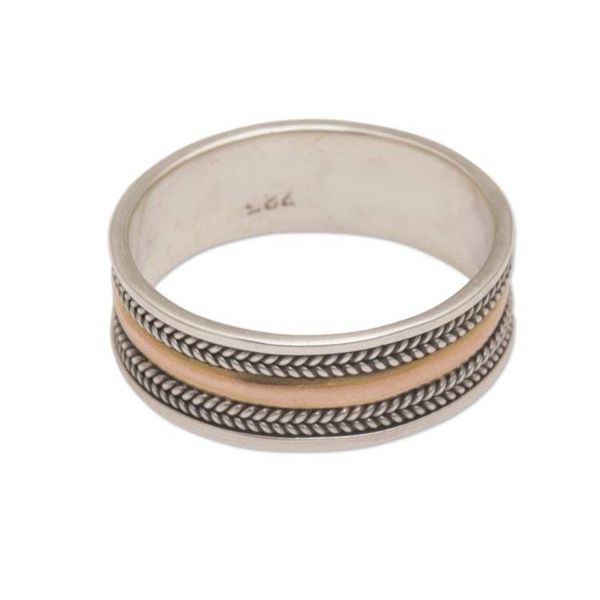 Alternate image for 18k Gold Accent Sterling Silver Band Ring from Bali Way of Gold