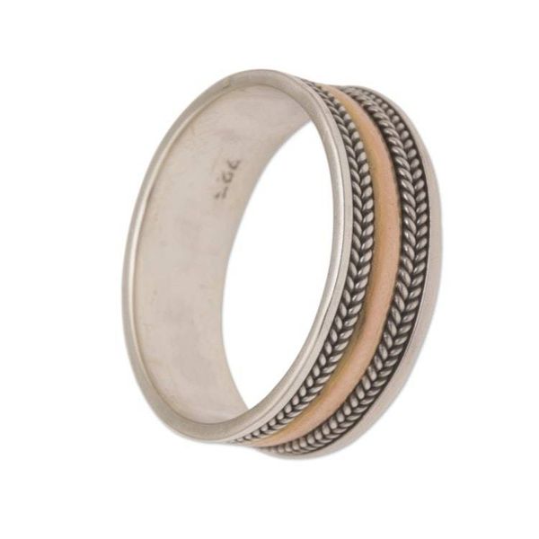 Alternate image for 18k Gold Accent Sterling Silver Band Ring from Bali Way of Gold