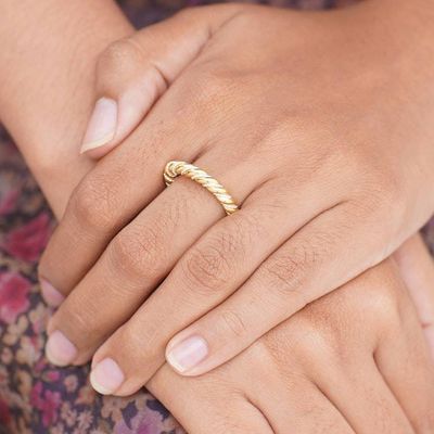 Alternate image for Handmade 18k Gold and Sterling Silver Band Ring Balinese Baroque