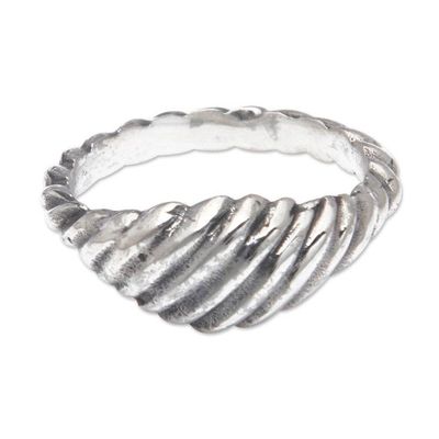 Alternate image for Polished Swirl-Patterned Sterling Silver Domed Ring Heaven Swirls