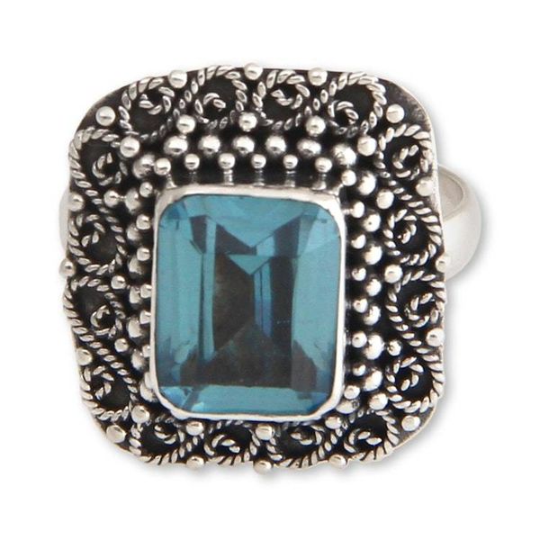 Alternate image for Blue Topaz and Sterling Silver Cocktail Ring Java Skies