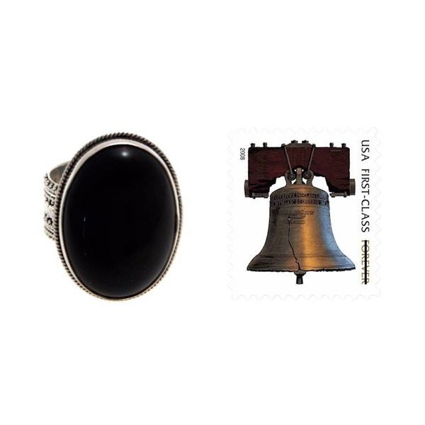 Alternate image for Handmade Indonesian Onyx and Silver Cocktail Ring Oracle