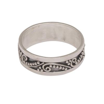 Alternate image for Sterling Silver Band Ring with Dot and Wire Motifs Punctuation Marks