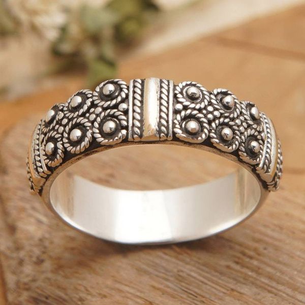 Alternate image for 18k Gold-Accented Sterling Silver Band Ring Made in Bali Snow Light