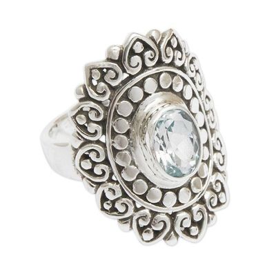Alternate image for Chakra-Inspired 1-Carat Blue Topaz Cocktail Ring from Bali Blue Chakra