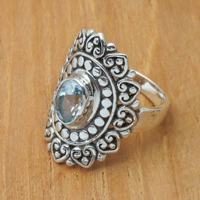 Alternate image for Chakra-Inspired 1-Carat Blue Topaz Cocktail Ring from Bali Blue Chakra