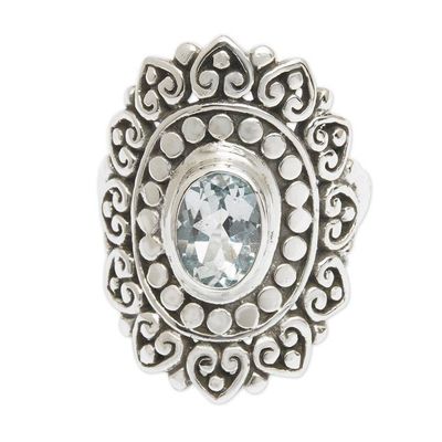 Alternate image for Chakra-Inspired 1-Carat Blue Topaz Cocktail Ring from Bali Blue Chakra