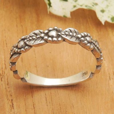 Alternate image for Vine Leaf-Themed Sterling Silver Band Ring from Bali Vine Grandeur