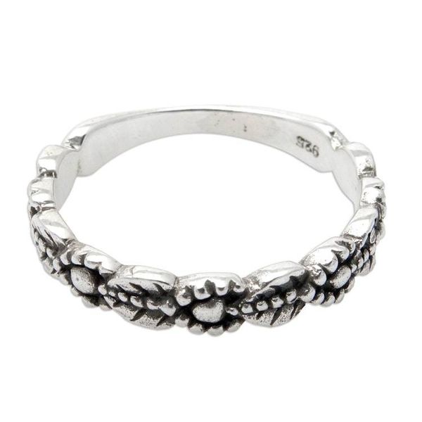 Alternate image for Vine Leaf-Themed Sterling Silver Band Ring from Bali Vine Grandeur