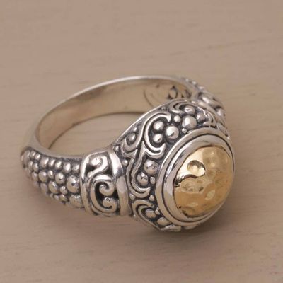 Alternate image for 18k Gold Accent Sterling Silver Cocktail Ring Gleaming Temple