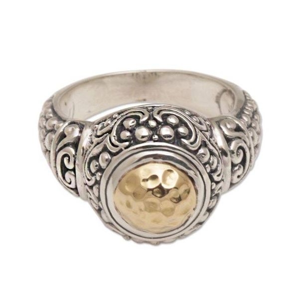 Alternate image for 18k Gold Accent Sterling Silver Cocktail Ring Gleaming Temple