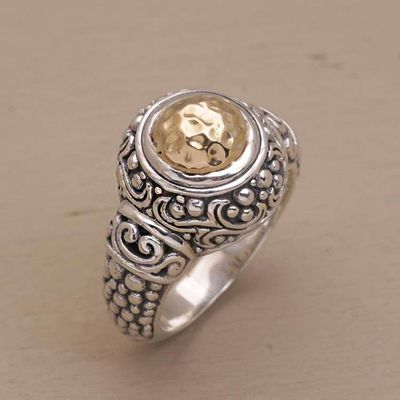 Alternate image for 18k Gold Accent Sterling Silver Cocktail Ring Gleaming Temple