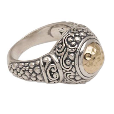 Alternate image for 18k Gold Accent Sterling Silver Cocktail Ring Gleaming Temple